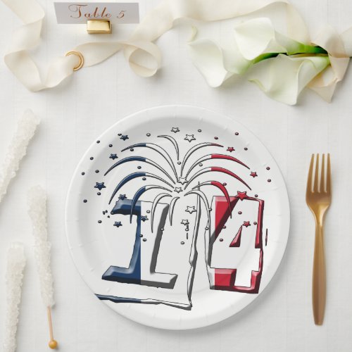 French Flag July 14 Quatorze Juillet Bastille Day Paper Plates