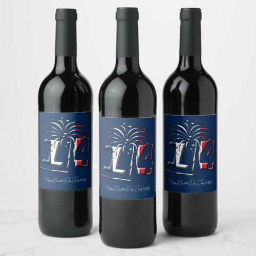 French Flag July 14 Quatorze Juillet Bastille Day Wine Label