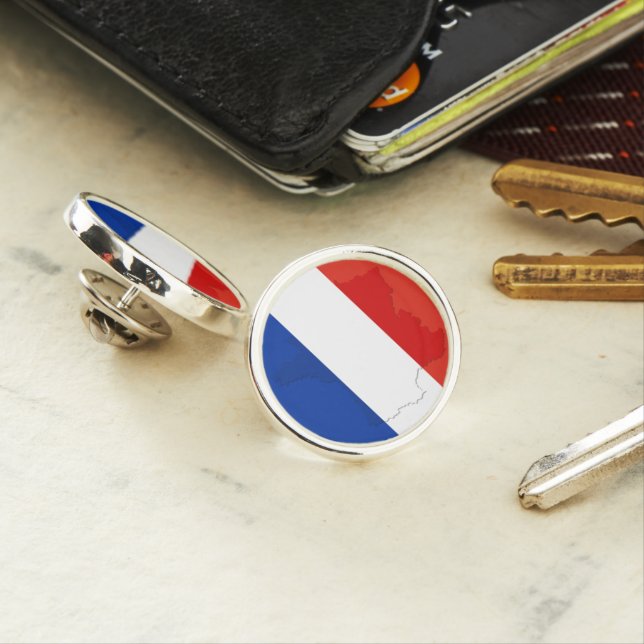French flag lapel pin (In Situ)