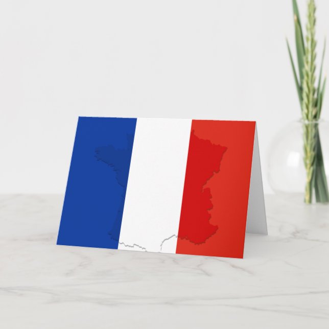 French flag letterpress thank you card (Front)