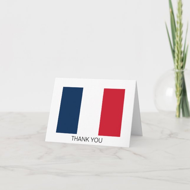 French Flag Letterpress Thank You Card (Front)