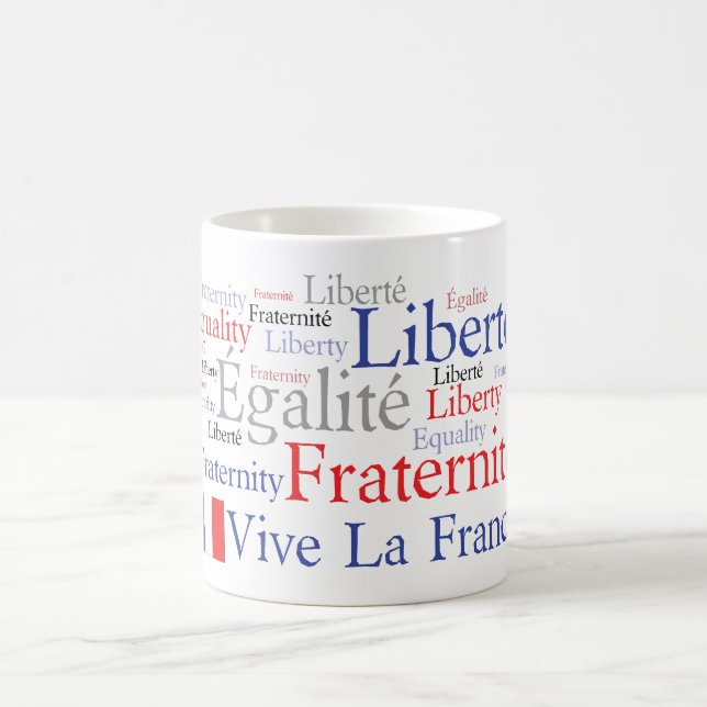 French Flag - Liberté, Égalité, Fraternité Coffee Mug (Center)