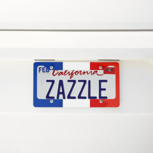 French flag license plate frame