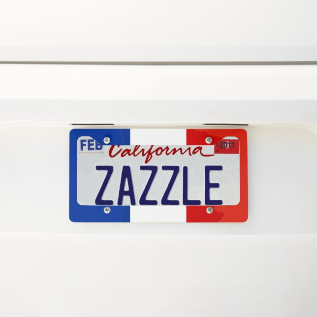 French flag license plate frame (On Car)