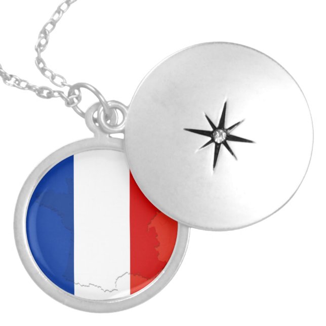French flag locket necklace (Front)