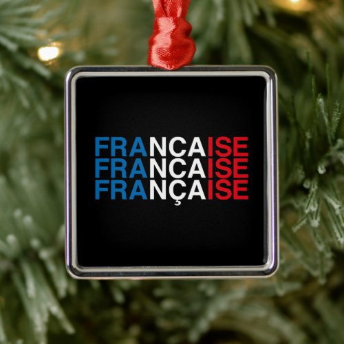 FRENCH Flag Metal Ornament