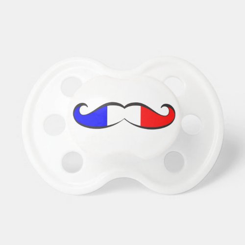 French Flag Mustache Pacifier