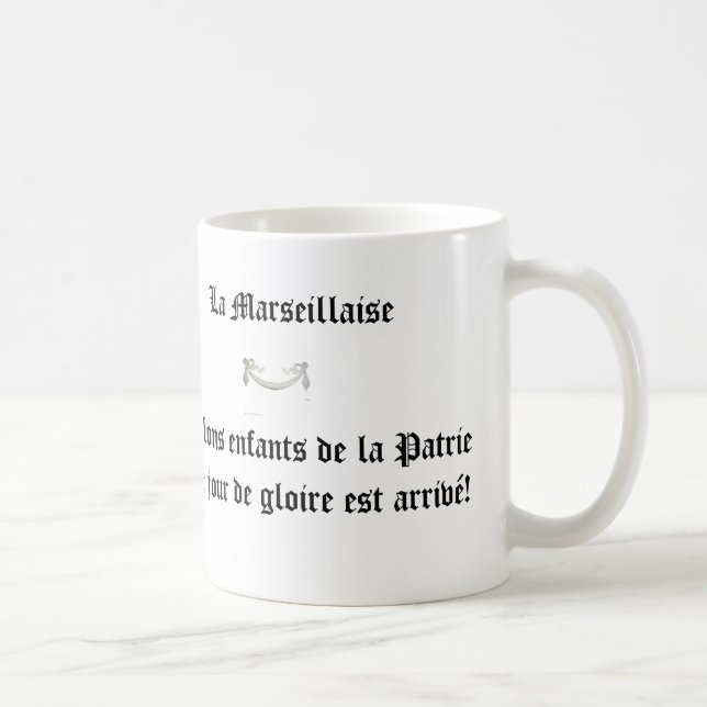 French Flag & National Anthem Title & Some Lyrics Coffee Mug (Right)