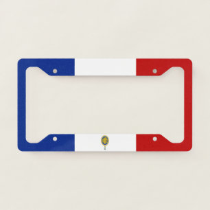 French flag-national emblem license plate frame