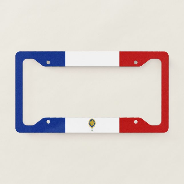 French flag-national emblem license plate frame (Front)