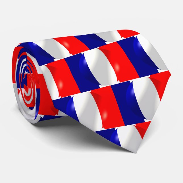 French Flag Neck Tie (Rolled)