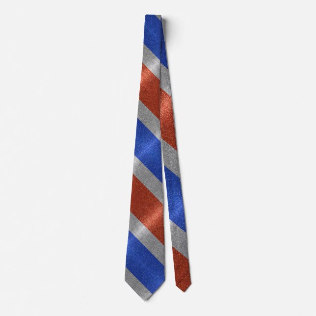 French Flag of France Paris Glitter Professional Neck Tie (Front)