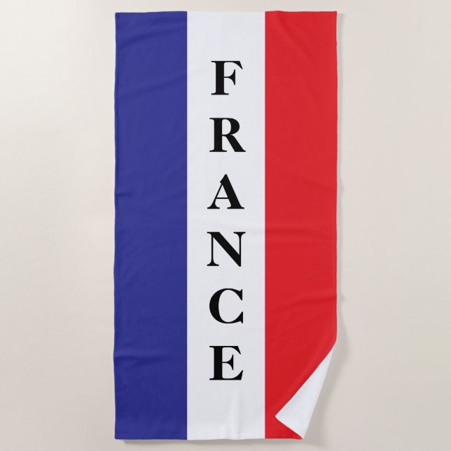 French flag of France personalized beach towel (Front)