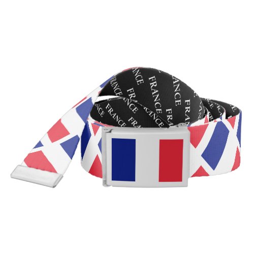 French flag of France personalized buckle belt