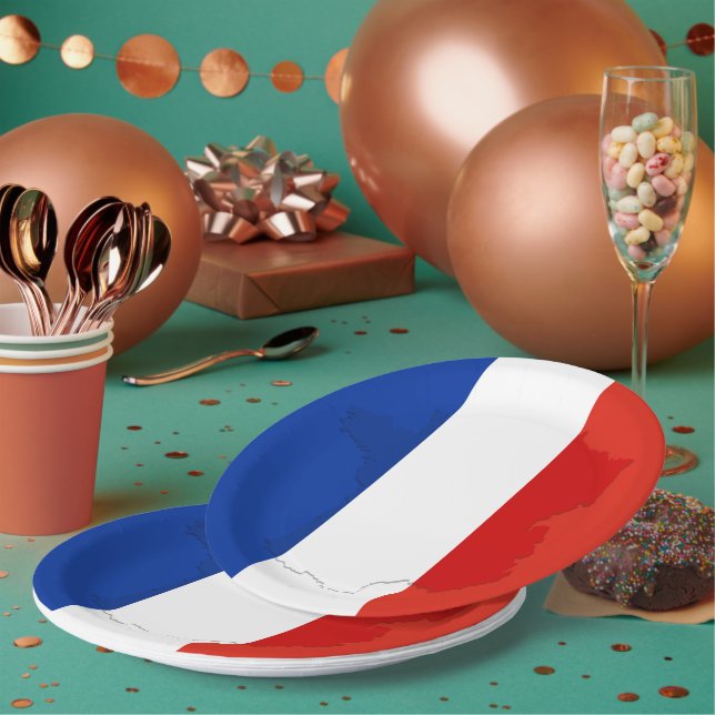 French flag paper plates (Multi)