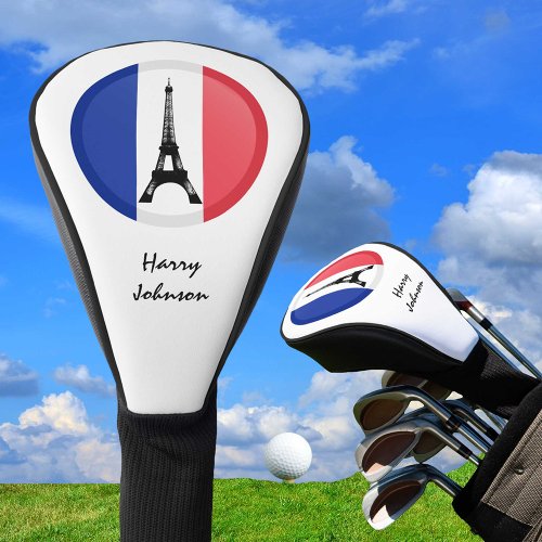 French Flag Paris  Monogrammed Golf Clubs Covers