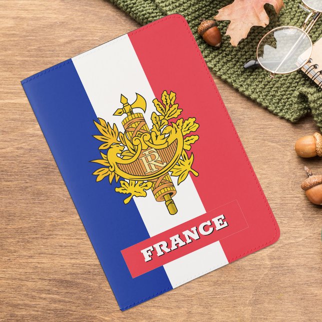 French Flag passport, Coat of Arms / France Passport Holder (France Passport Cover / Flag, emblem)