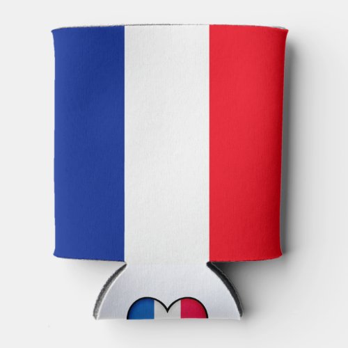 French Flag Patriotic Colors International Travel  Can Cooler