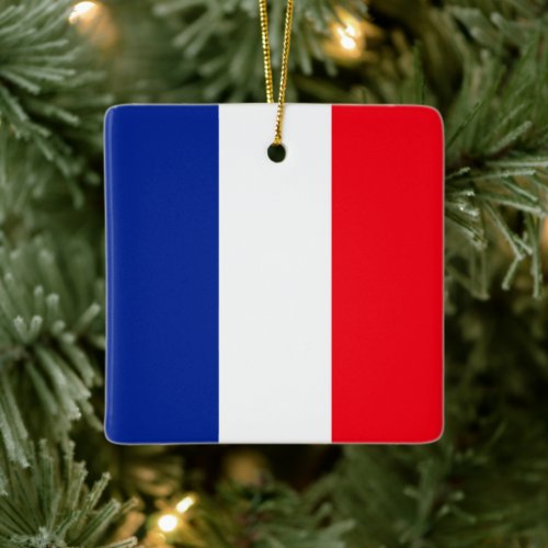 French Flag Patriotic Colors International Travel  Ceramic Ornament