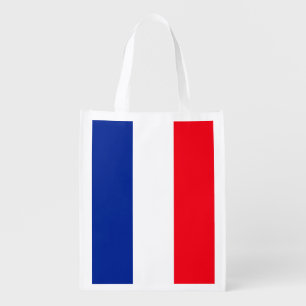 French Flag Patriotic Colors International Travel  Grocery Bag