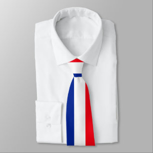 French Flag Patriotic Colors International Travel Neck Tie