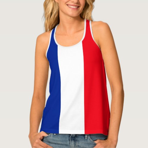 French Flag Patriotic Colors International Travel  Tank Top