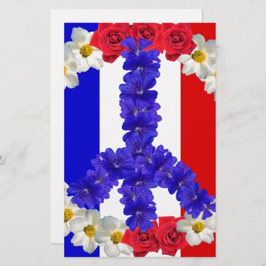 french flag peace sign (Front/Back)