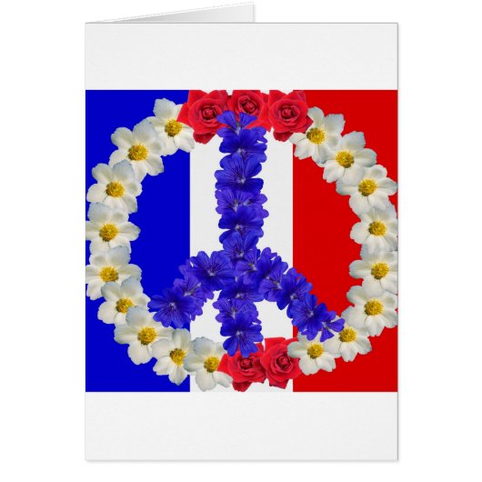 french flag peace sign cards (Front)