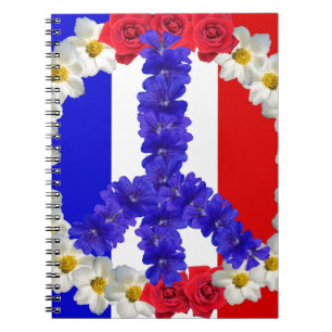 french flag peace sign notebook