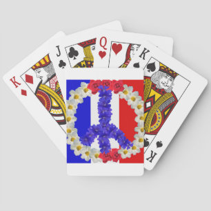 french flag peace sign poker cards