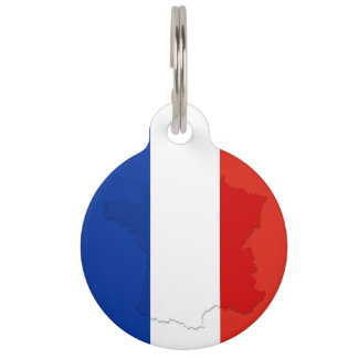 French flag pet ID tag