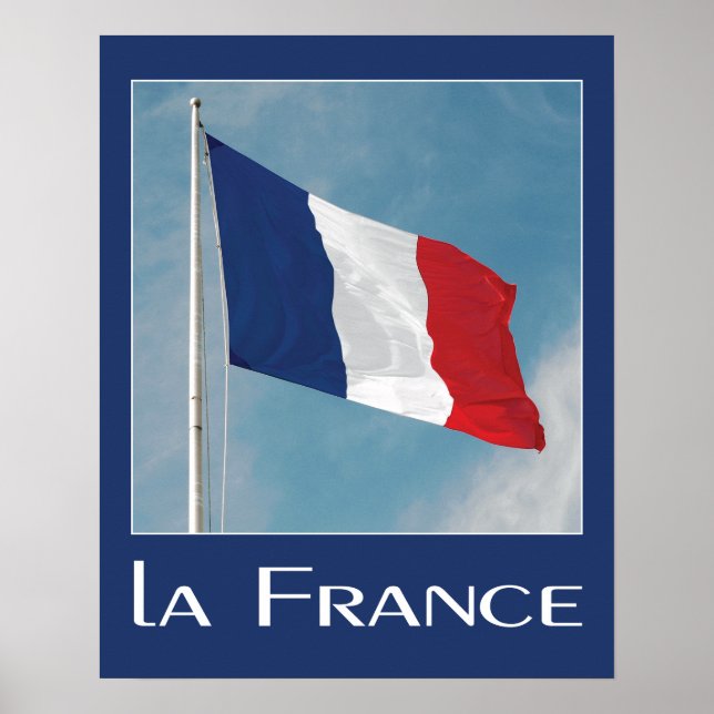 French Flag Photo with name la France Poster (Front)