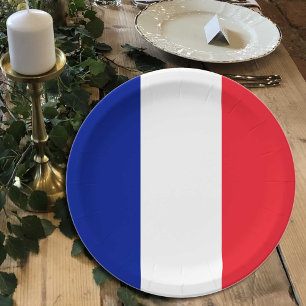 French Flag plates, party, sports, France Paper Plates