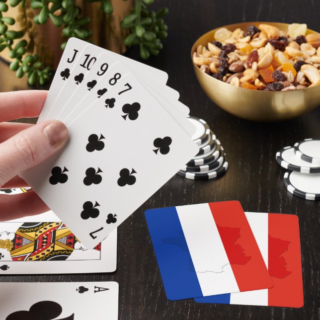 French flag poker cards (In Situ)