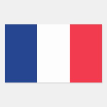French Flag Rectangular Sticker by Classicville at Zazzle