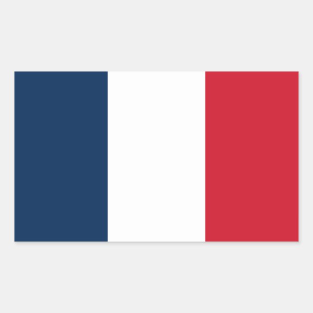 French Flag Rectangular Sticker (Front)