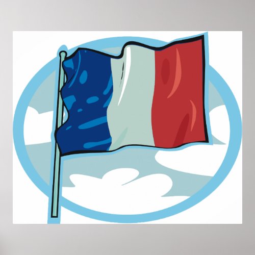 French Flag Red White Blue Poster