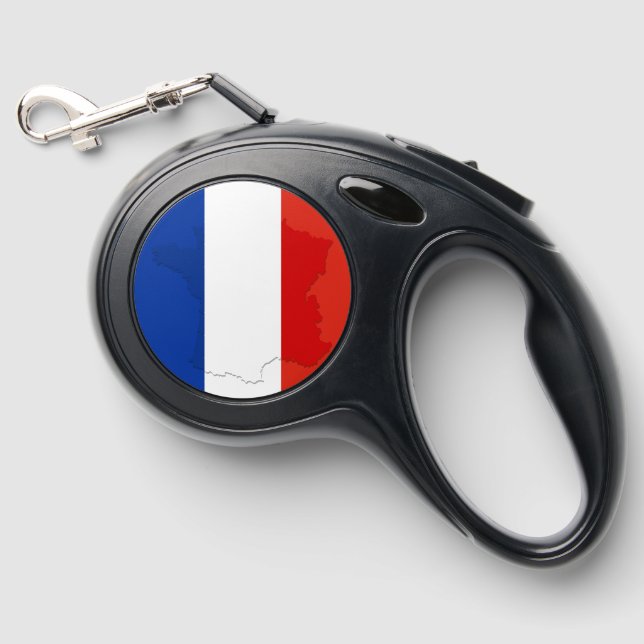 French flag retractable pet leash  (Front)