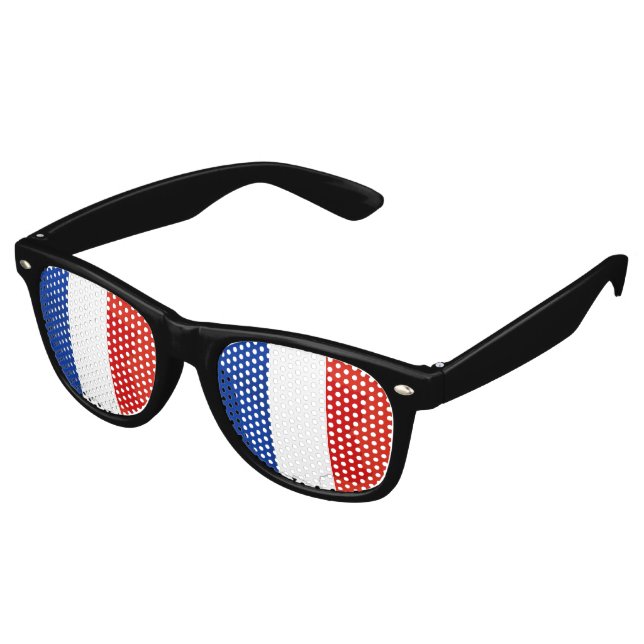 French flag retro sunglasses (Angled)