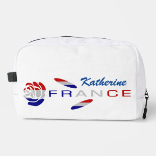 French Flag Rose Personalized Dopp Kit
