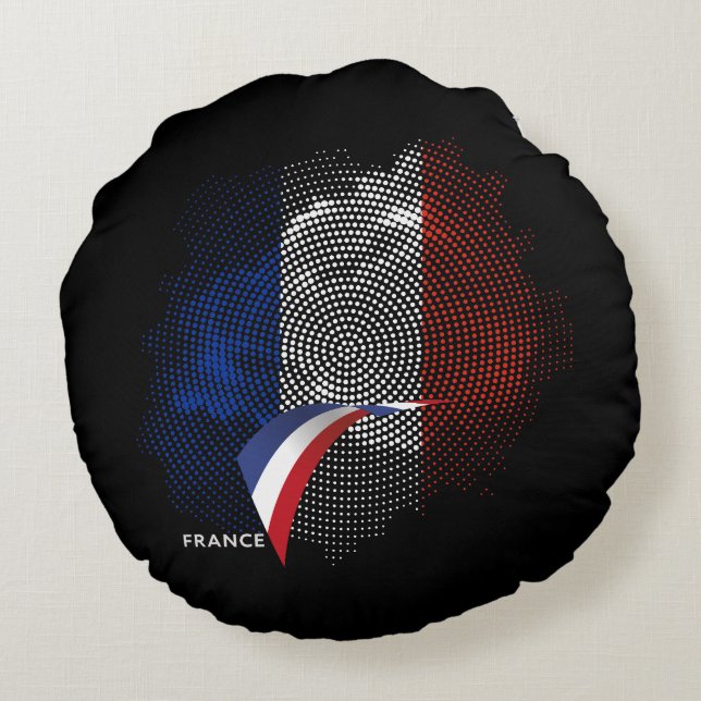 French flag round pillow (Back)