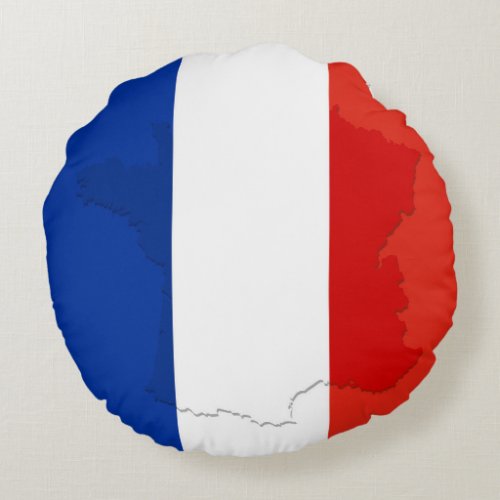 French flag round pillow