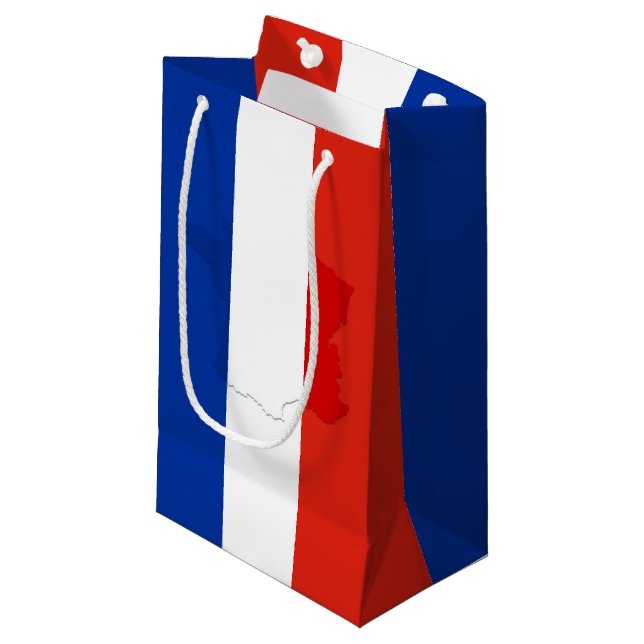 French flag small gift bag (Front Angled)