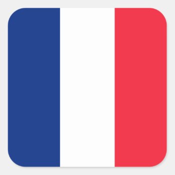 French Flag Square Sticker by Classicville at Zazzle