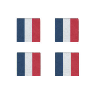 French Flag Stone Magnet