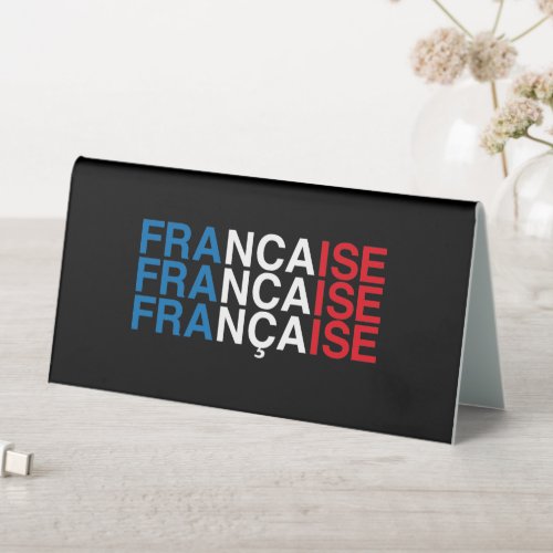 FRENCH Flag Table Tent Sign