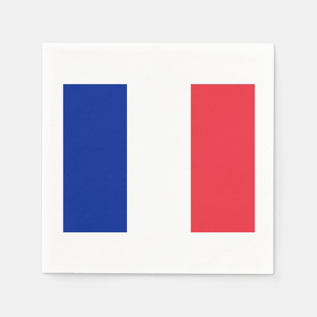 French Flag Theme Party Paper Napkins (Front)