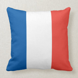 French Flag Throw Pillow