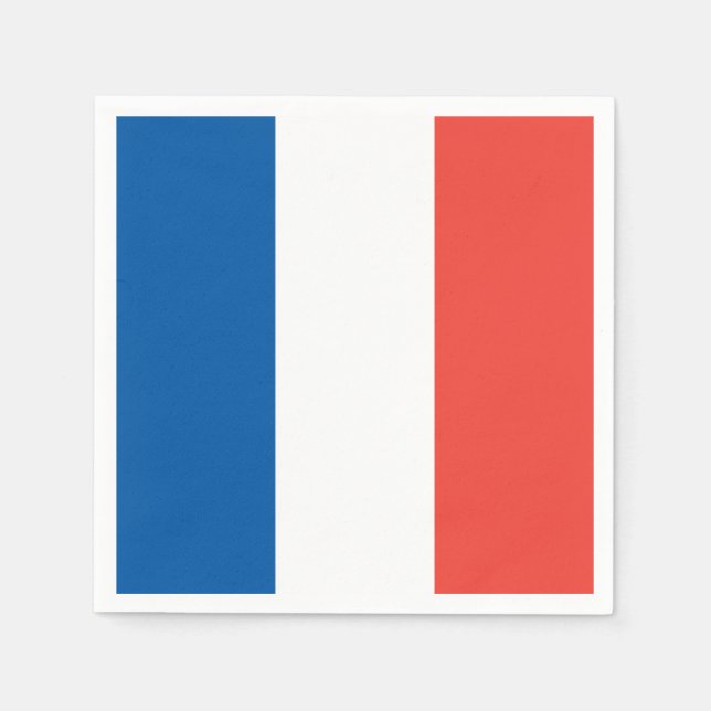 French Flag: Tricolor Bastille Day Party Banner Napkins (Front)