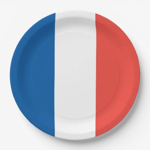 French Flag Tricolor Bastille Day Party Paper Plates